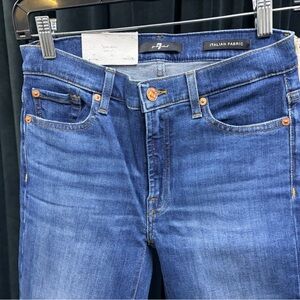 7 For All Mankind HE Skinny Jeans - Medium Blue Denim - New